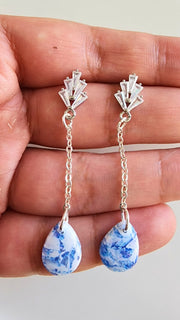 Blue and White Drops - Small
