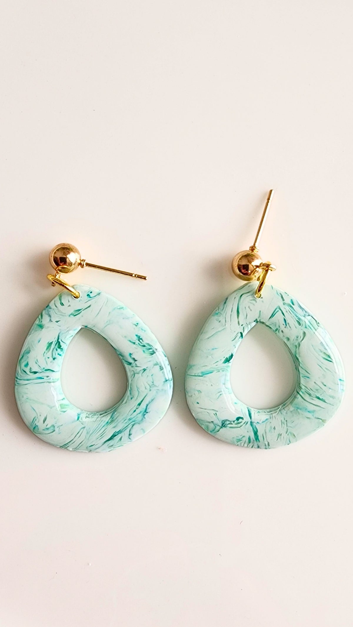 Green and White Drops - Big