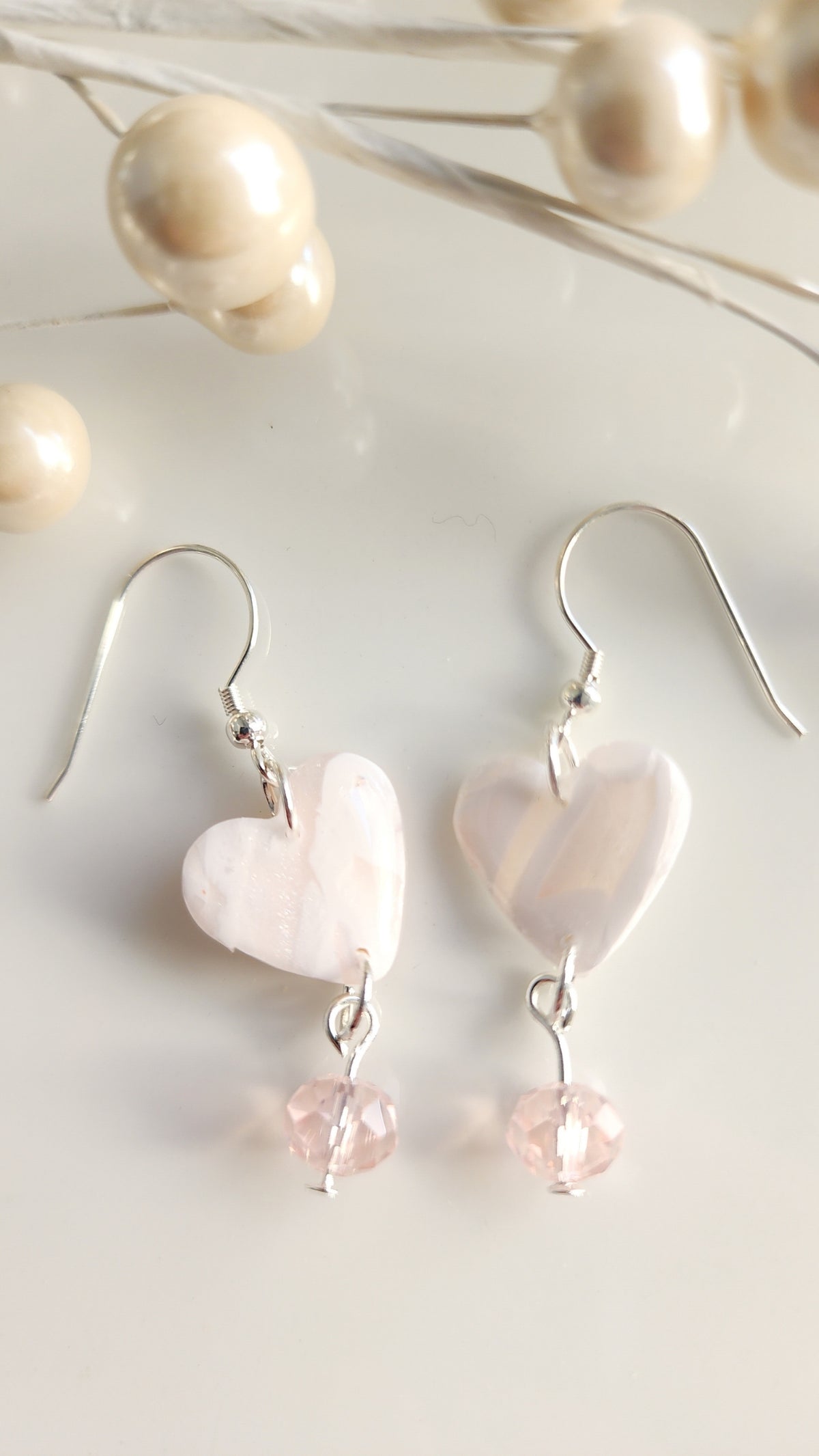 Pink Agate Hearts